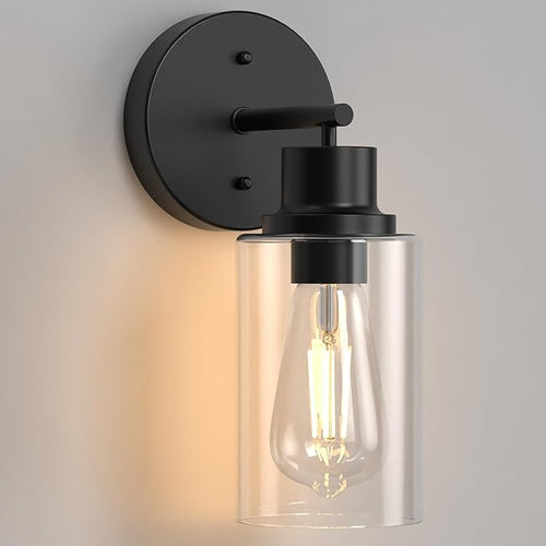 1-Light Black Bathroom Wall Sconce by Phaosio