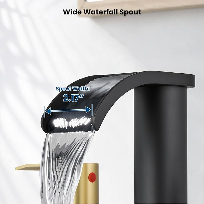 gotonovo Waterfall 8 inch Widespread Bathroom Faucet Set Bathroom Sink Faucet 3 - Image 4