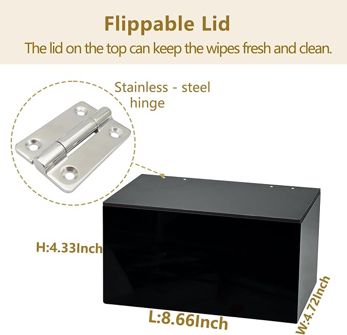 Wipes Holder Container Refillable, Acrylic Dispenser Box - Image 2