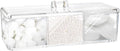 Square Qtip Holder Dispenser, 3 Compartments Cotton Ball Holder, Bathroom by KIMCHOMERSE