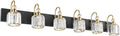 Ralbay Crystal Vanity Lights 6-Lights Modern Crystal Bathroom Vanity Lights by RalbayLighting