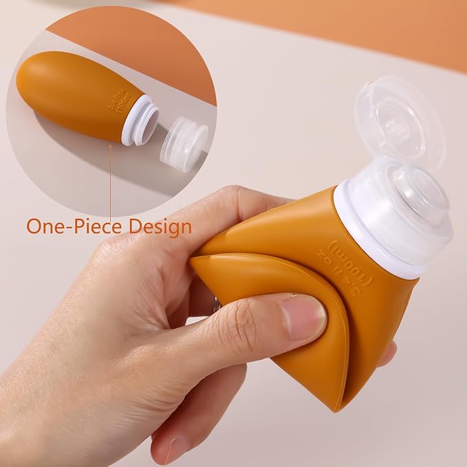 Leak Proof Silicone Travel Bottles, 4 Pack 3.4oz Liquid Squeezable Refillable - Image 2