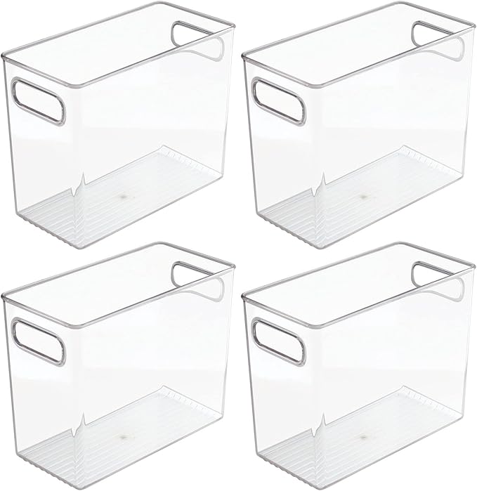 mDesign Tall Modern Stackable Plastic Storage Organizer Bin Basket - Image 5