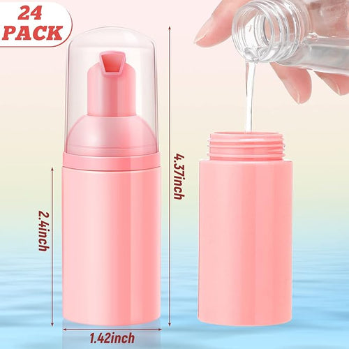 24 Pcs Foam Pump Bottles 1 Oz/ 30 ml Plastic Mini Empty Dispenser Travel Soap - Image 2