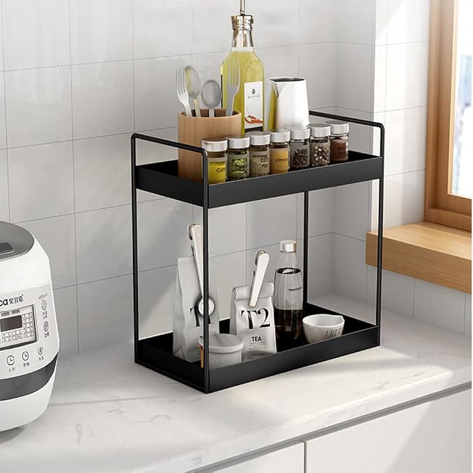 2 Tier Bathroom Counter Organizer, Standing Vanity Organizer Shelf - Image 5