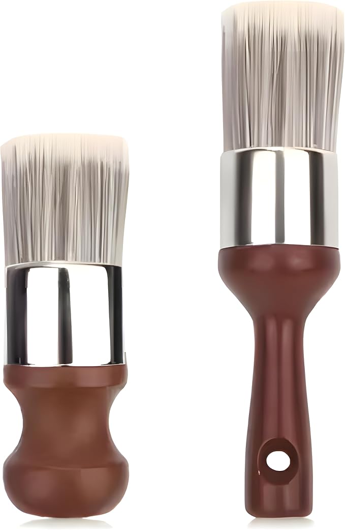 2pcs Furniture Salve Brush, Soft Bristles & Ergonomic Handle Leather and Wood by Unknown