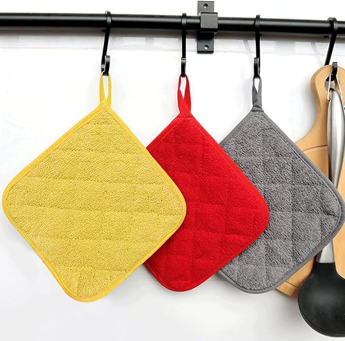 meioro 4-Pack Pot Holders for Kitchen High Heat Resistant Potholder, 100% - Image 5