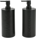 2-Pack Matte Black Resin Refillable Shampoo & Conditioner Bottles – Modern by IndecorHome