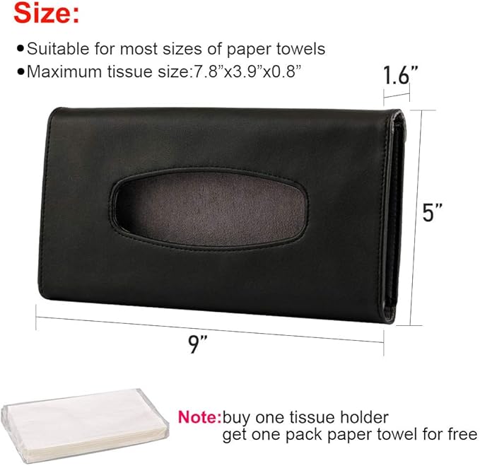 Fredysu Car Visor Tissue Holder, Sun Visor Napkin Holder Backseat Tissue Case - Image 6