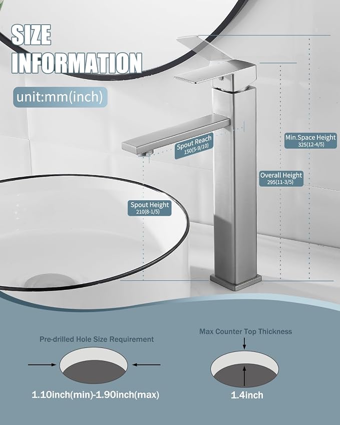 Bathroom Faucets, Brushed Bathroom Sink Faucet Set - Image 8