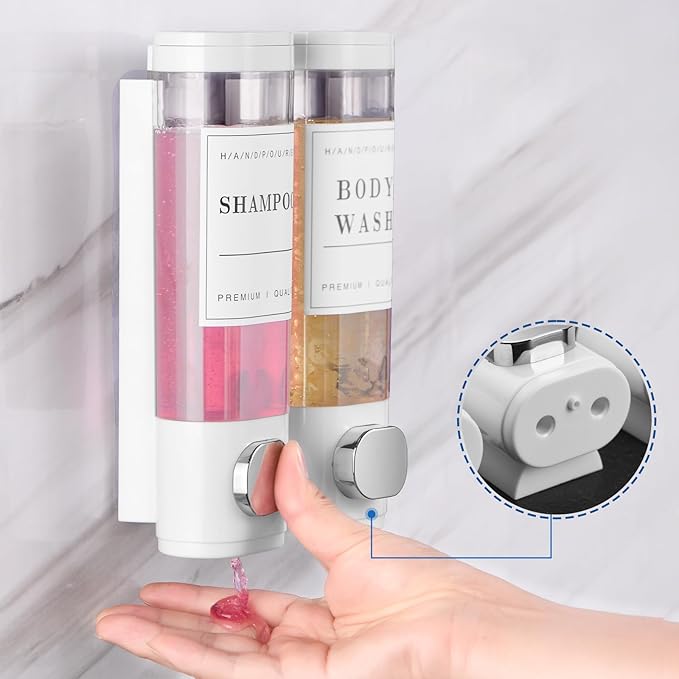 Shampoo and Conditioner Dispenser Bathroom Shower Soap Dispenser Wall Mounted - Image 4