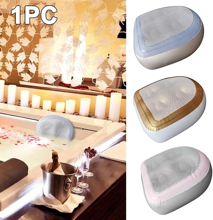Hot Tub Booster Cushion w/Suction Cups, Inflatable Spa Cushion PVC Bathtub - Image 4