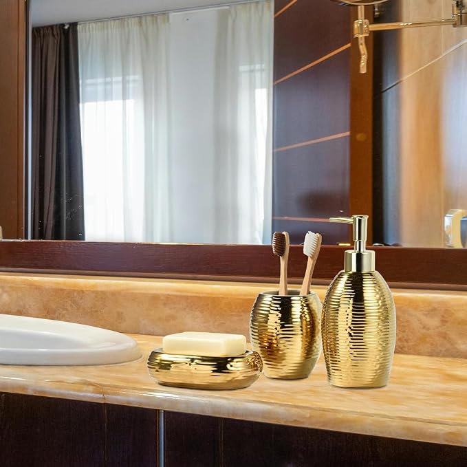 Gold Bathroom Accessory Set - Image 4