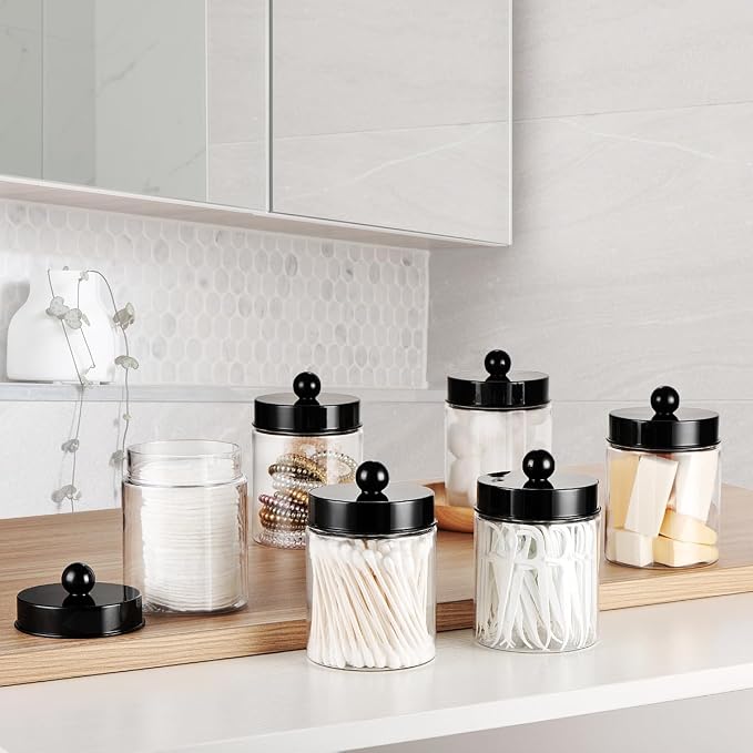 Amolliar Apothecary Jars Bathroom Vanity Storage Organizer Set -Countertop - Image 5