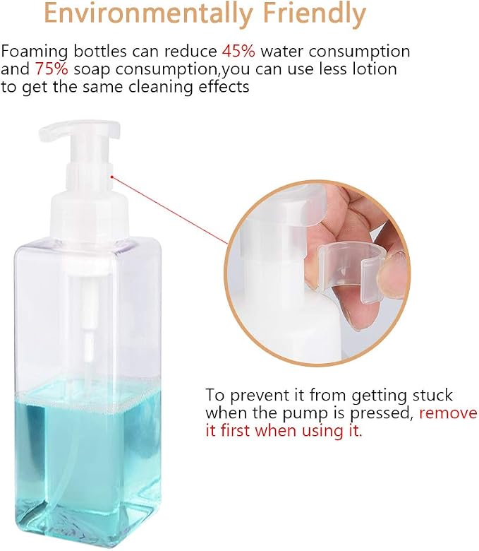 UUJOLY Foaming Soap Dispenser 650ml Refillable Plastic Pump Bottle - Image 2