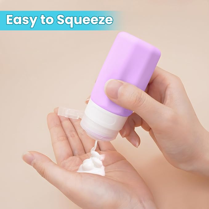 2 oz Travel Bottles, Small Size Containers, TSA Approved Silicone Travel - Image 4