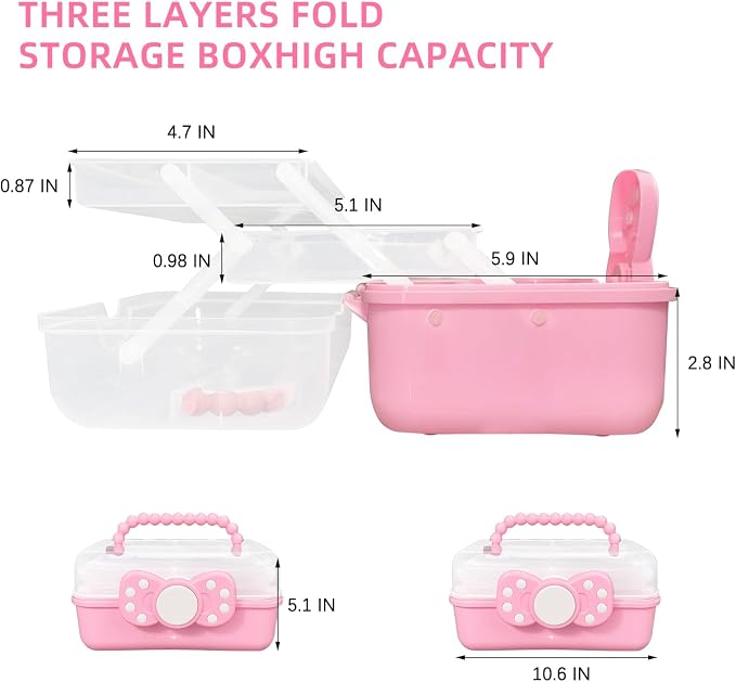 10.6in 3-Layer Multipurpose Storage Box Art Craft Organizer Storage Box Kids - Image 2