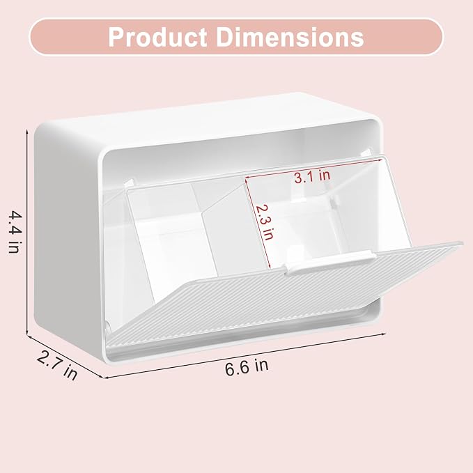 Qtip Holder, 2 Pack Wall Mount Qtip Holder Organizers - Image 4