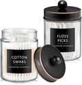 SheeChung 2-Pack Qtip Holder Dispenser-Glass Apothecary Jars by SheeChung