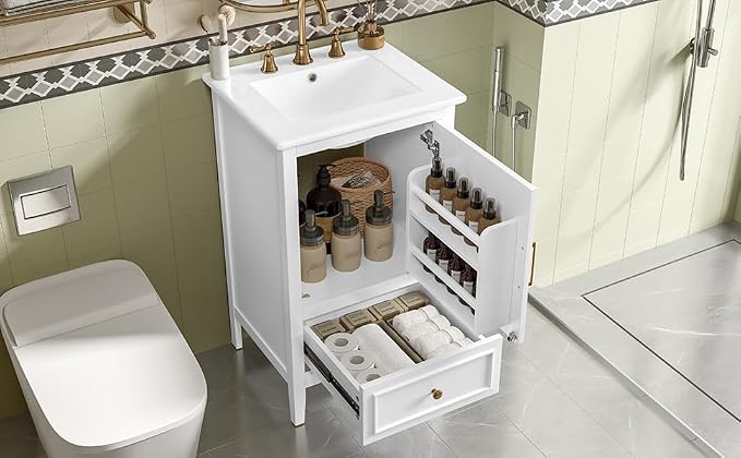 Bellemave 20 Inch Vanity with Sink, Free Standing Bathroom Vanity Cabinet with - Image 8