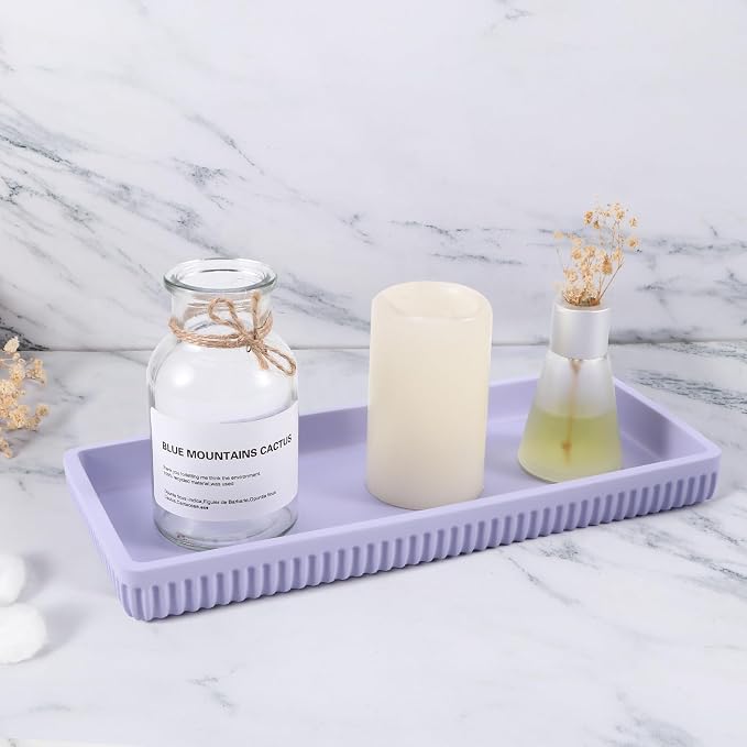 Resin Light Purple Bathroom Accessories Set 5 Pcs, Lotion Soap Dispenser - Image 8