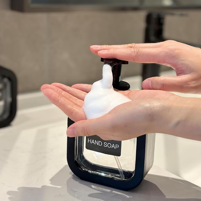 Foaming Soap Dispenser, 2 Pack 300ml Plastic Refillable Foaming Hand Soap - Image 4