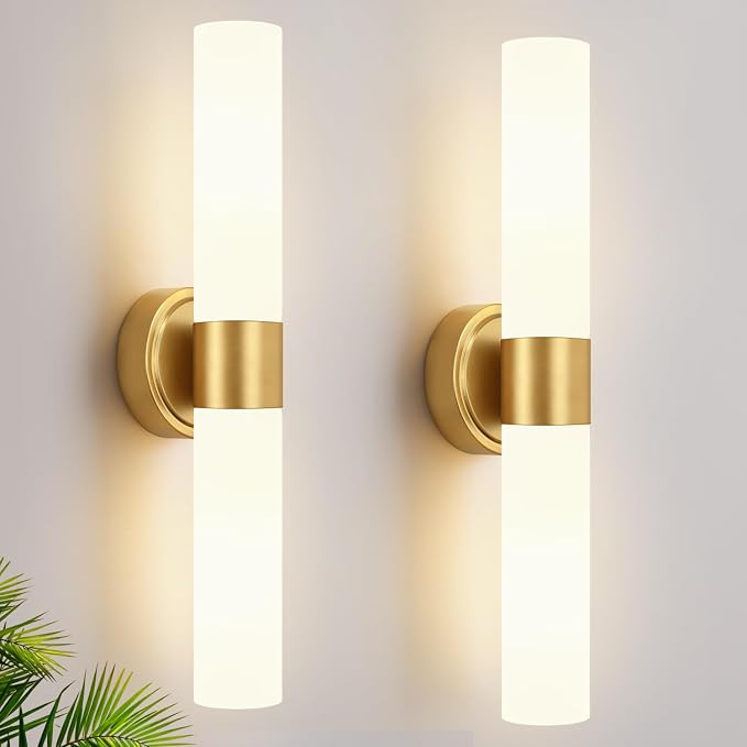 Wall Sconces Set of Two, Modern Bathroom Sconces Wall Lighting by Meybiok
