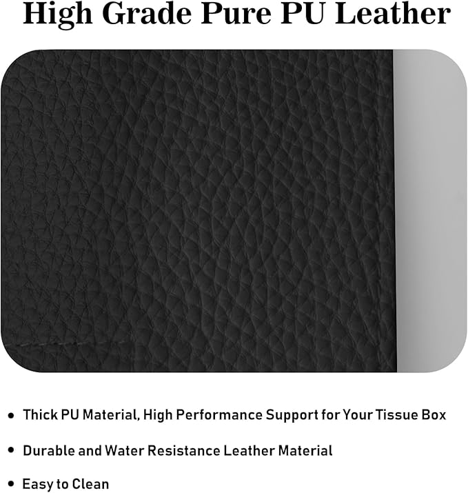 Tissue Box Cover Holder Square Tissue Cube Cover PU Leather Tissue Organizer - Image 5
