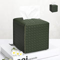 HOMOTEK 2 Pack Tissue Box Cover, Square PU Leather Tissue Holder, Decorative by HOMOTEK