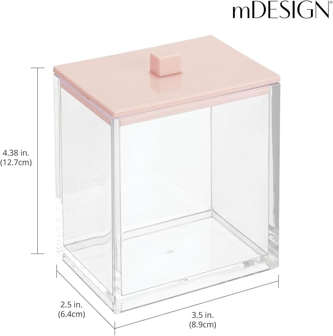 mDesign Plastic Rectangle Apothecary Canister - Image 3