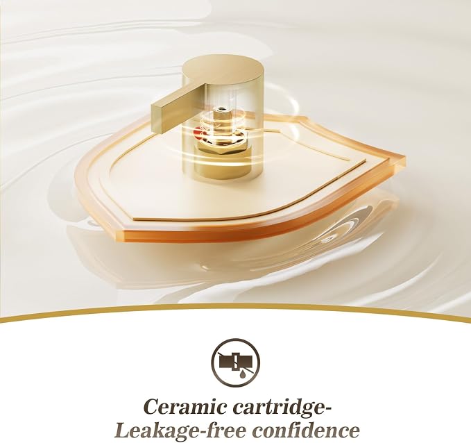 Phiestina Brushed Gold 4 Inch 2 Handle Centerset Lead-Free Bathroom Faucet 2 - Image 8