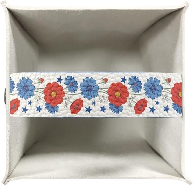American Flower Tissue Box Holder Square PU Leather Tissue Organizer Case - Image 3