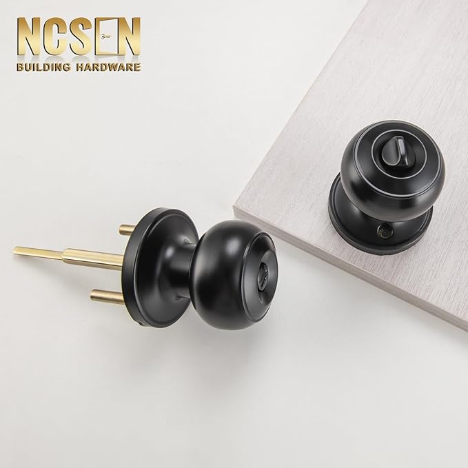 8 Pack Black Door Knobs Interior Keyless, Door Knobs - Image 3