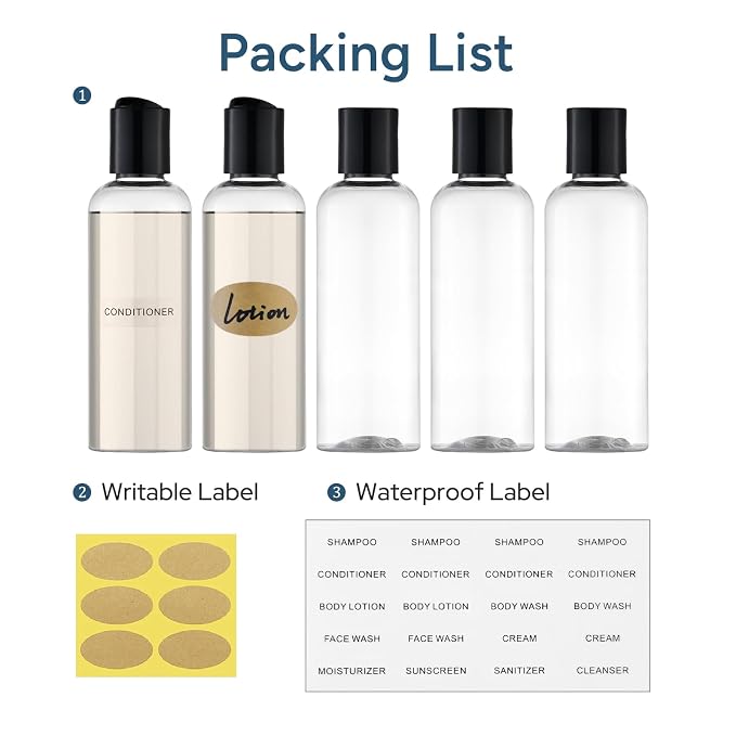 Travel Bottles for Toiletries 3.4 oz TSA Approved - Image 7