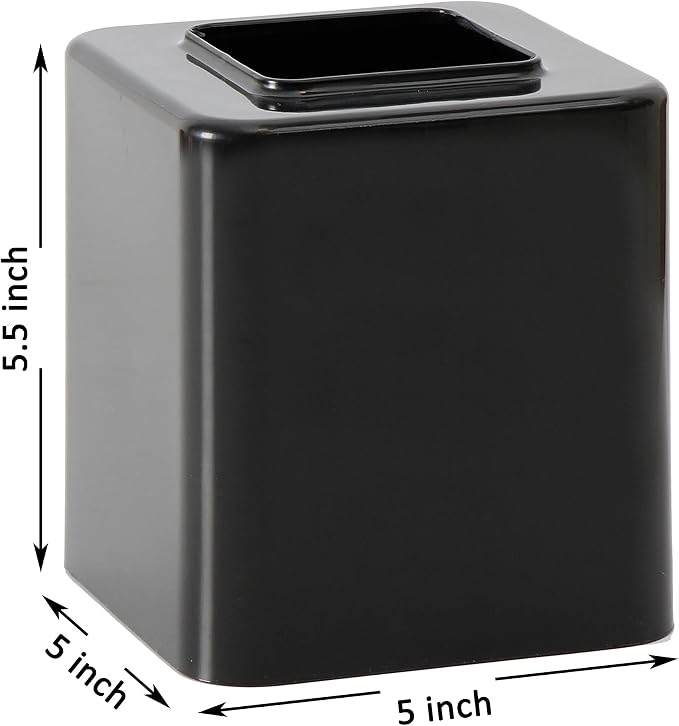 Youngever 2 Pack Tissue Box Covers, Plastic Square Tissue Box Holders, Square - Image 2