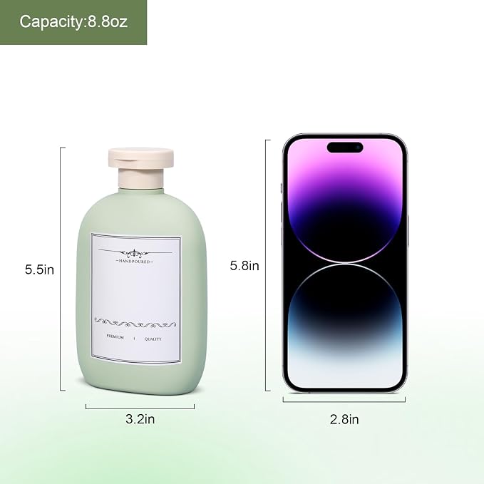 8.8 oz Plastic Travel Shampoo Bottles, Empty Plastic Squeeze Bottles - Image 4