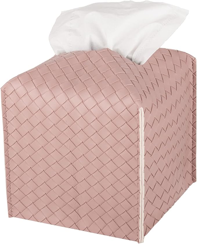 Tissue Box Cover PU Leather Tissue Holder Square Facial Tissue Case Facial by zoocatia