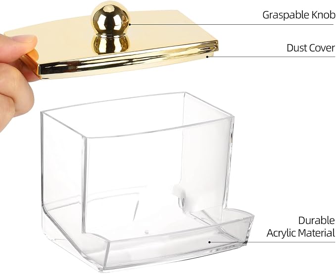 Tbestmax 10oz Qtip Holder Dispenser L Size Bathroom Container - Image 4