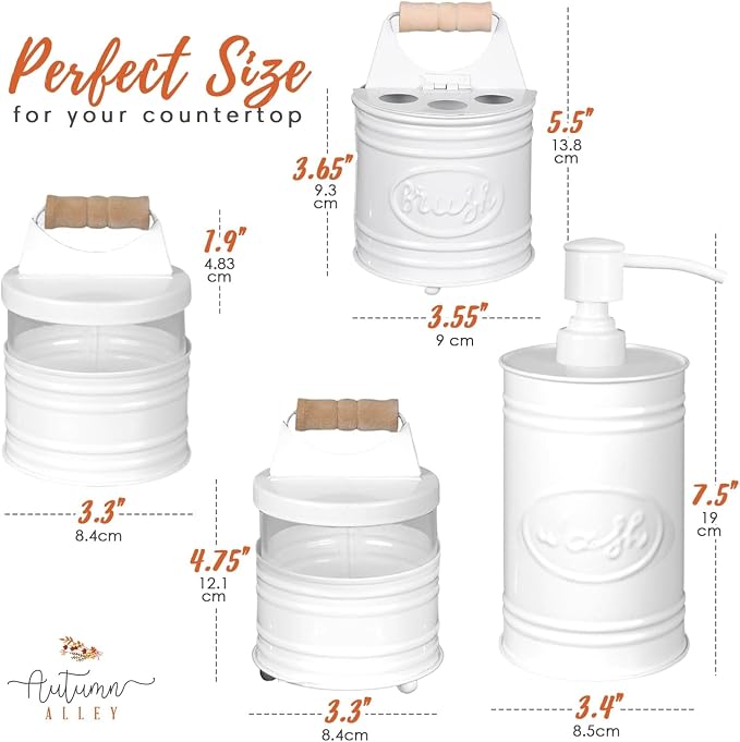 Autumn Alley White Bathroom Accessories Set 4 - Image 2