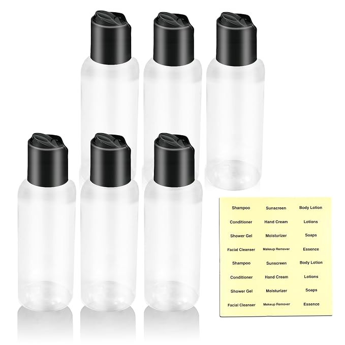 6 Pack Travel Bottles for Toiletries, 3.4oz Travel Shampoo Bottles Leak-Proof by Gmleey