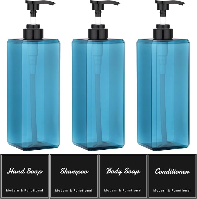 Suream 33.8oz/1000ml Lotion Dispenser, Square Soap Dispenser Set by Suream