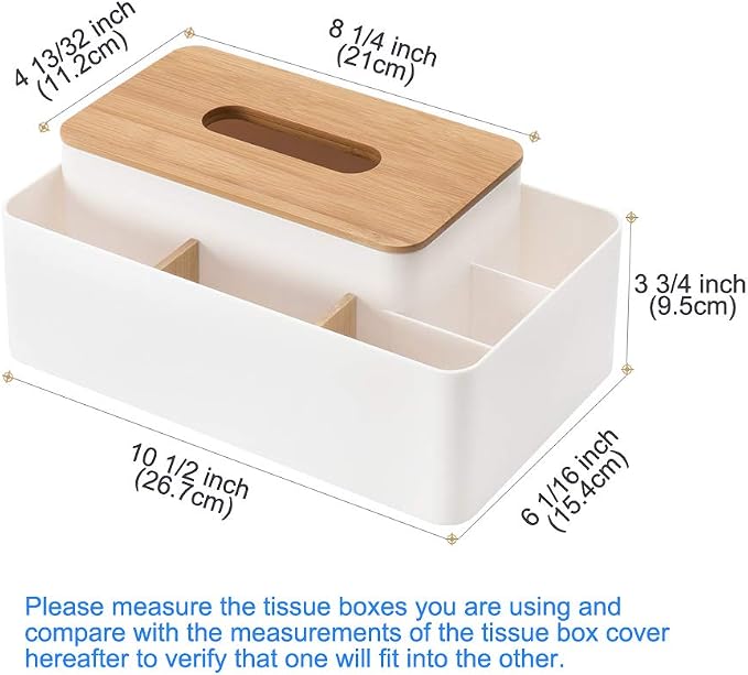 Poeland Multifunction Tissue Box Rectangular Facial Tissue Holder Dispenser - Image 6