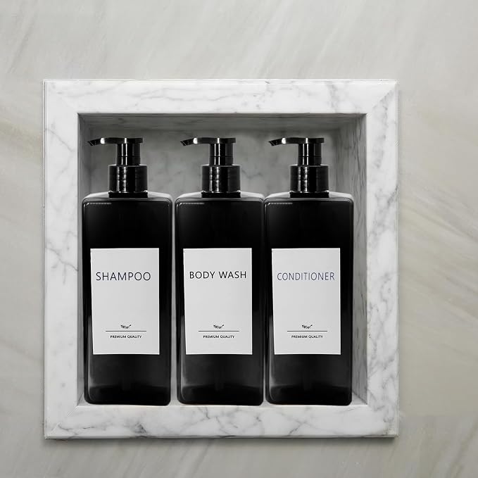 Shampoo and Conditioner Dispenser Set, 500ml Soap Dispenser 16.9oz Shower - Image 8