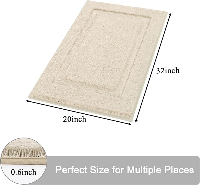 SHACOS Super Soft Bathroom Rugs Set of 2 Pieces 32x20 inch Fluffy Absorbent - Image 2