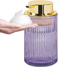 Foaming Soap Dispenser, 12 Oz Purple Glass Soap Dispenser, Refillable Liquid by Tonxus