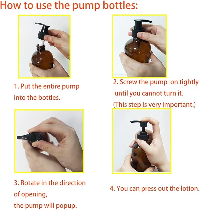 4 Pack 16 oz Amber Glass Bottles - Image 2
