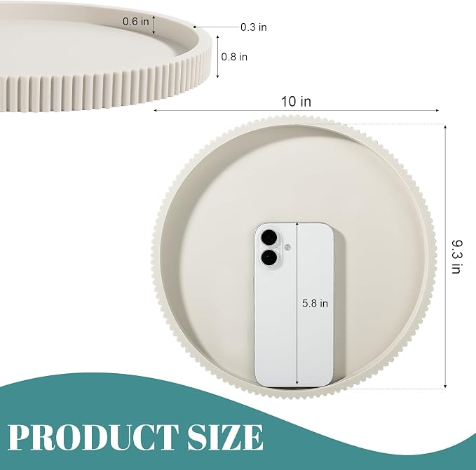 Silicone Bathroom Tray Round Kitchen Counter Organizer Decorative Vanity - Image 6