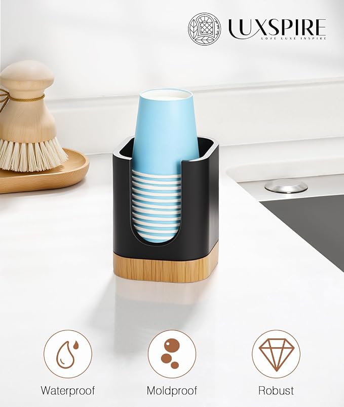 Luxspire Bathroom Cup Dispenser, Dixie Cup Holder 3-5oz, Disposable Paper Cup - Image 2