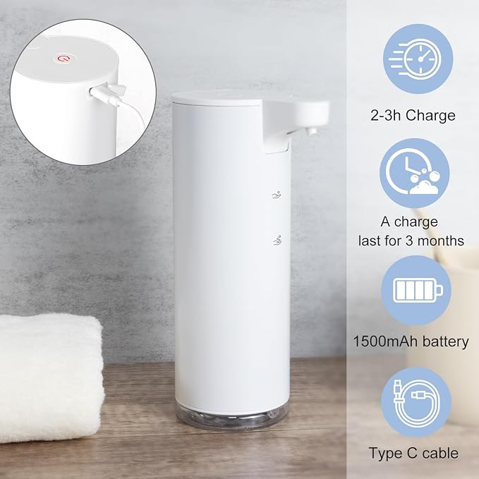 LAOPAO Automatic Soap Dispenser Foaming: Rechargeable Touchless Soap Dispenser - Image 4
