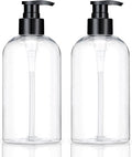 Empty Plastic Pump Bottles Dispenser 2 Pack Clear Refillable Pump Bottle by KREMORV